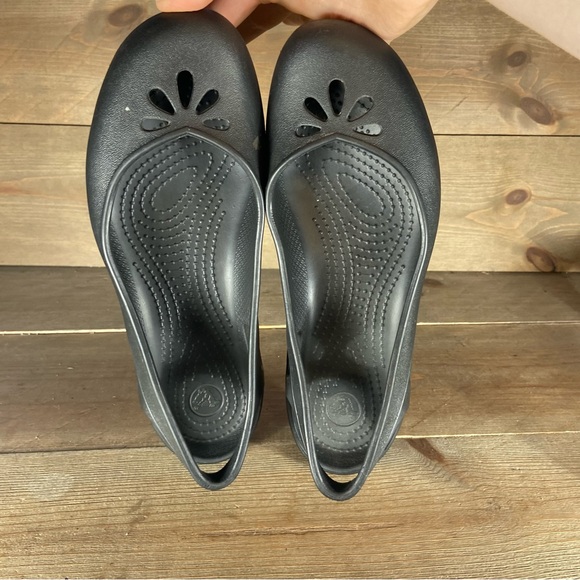 crocs kadee womens size 9 shoes black slip on comfort flats - Picture 6 of 8